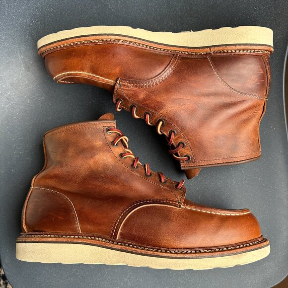 Red Wing Heritage 6" Classic Moc Toe Copper Rough & Tough Leather 1907 Men's 12D - Picture 8 of 12